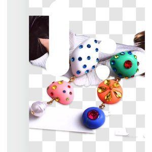 Asymmetrical earrings long multicolor crystal acrylic earrings free people